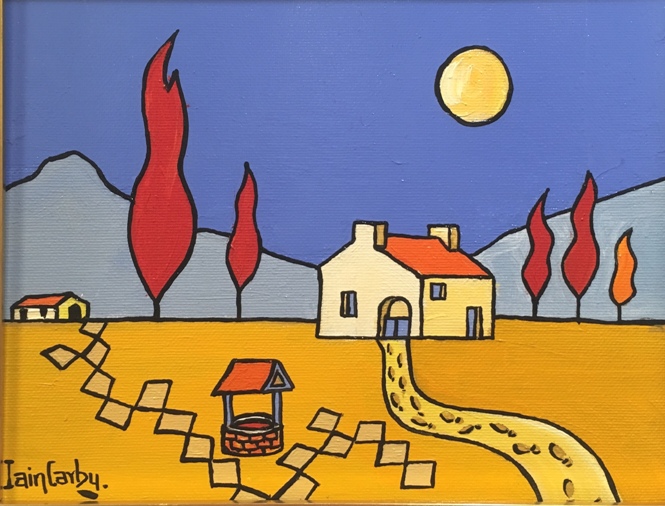 'Red Trees and a Pathway to the Farm' by artist Iain Carby